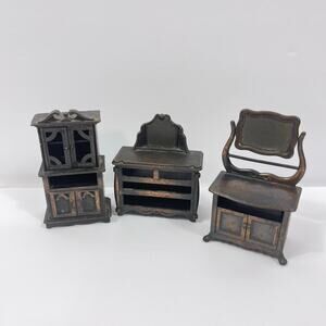 Vintage 1970's Durham Industries Die Cast Metal Dollhouse Furniture Miniatures‎